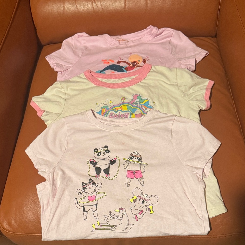 Cat & Jack Pink and Cream Graphic T-Shirts!